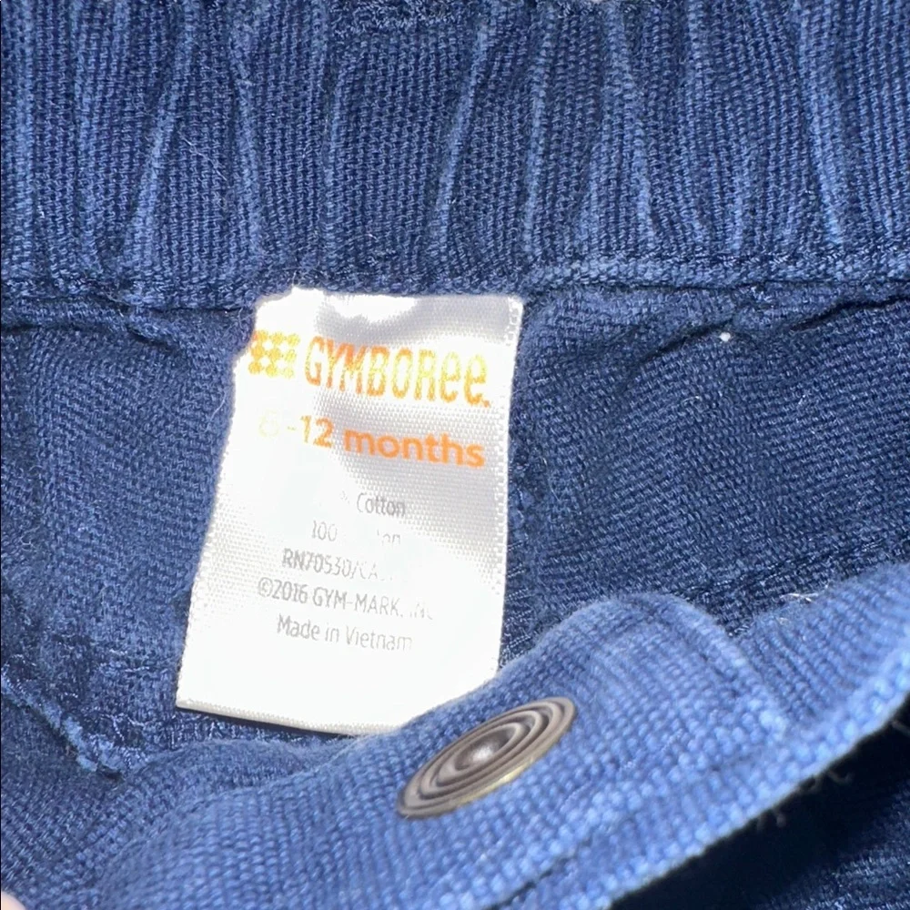 GYMBOREE Navy Blue Kids Cargo Pants 100% Cotton 6-12 months